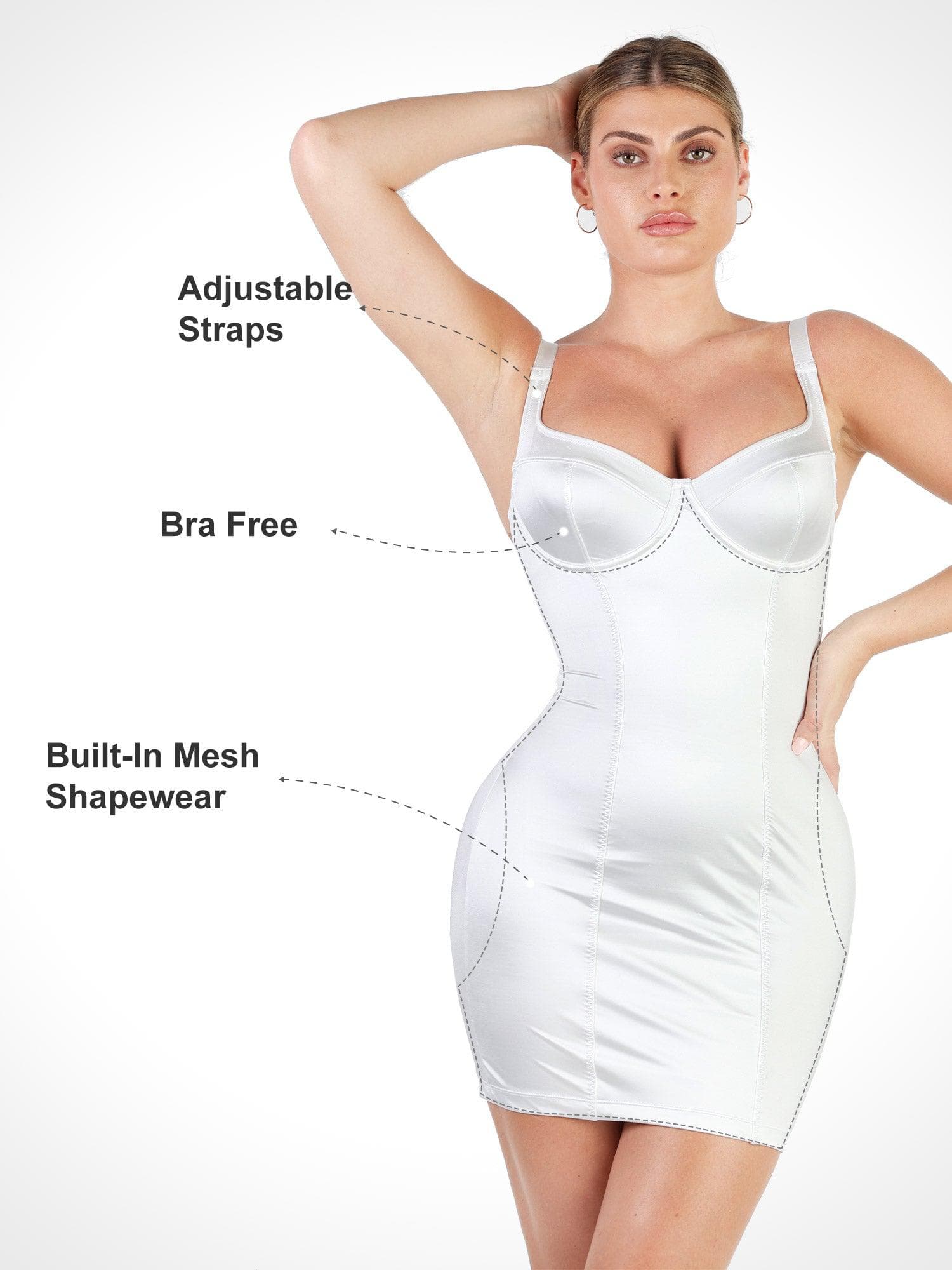 Shapewear Scuplting Satin Bustier Mini Dress For Insiders - Image 9