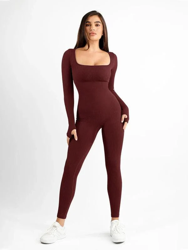 Shapewear Seamless Long Sleeve & Square Neck Sleeveless Jumpsuits - Image 23