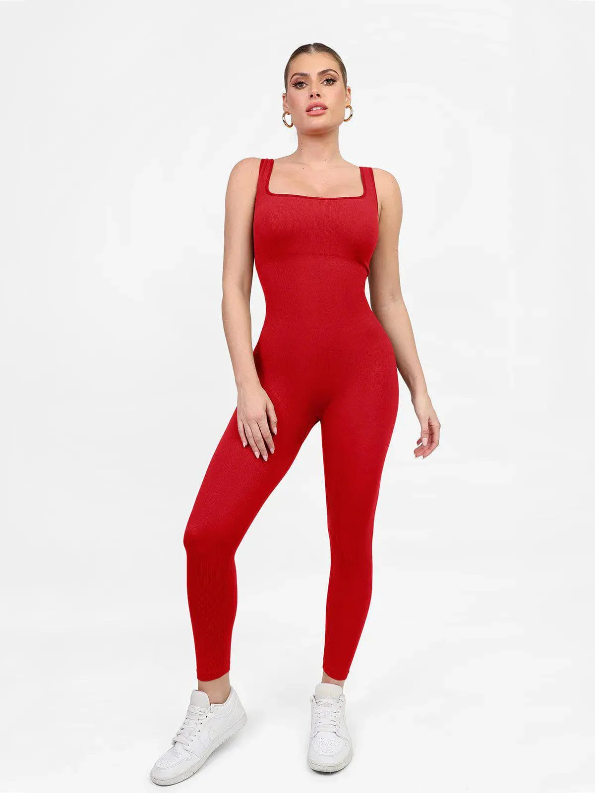 Shapewear Seamless Long Sleeve & Square Neck Sleeveless Jumpsuits - Image 35