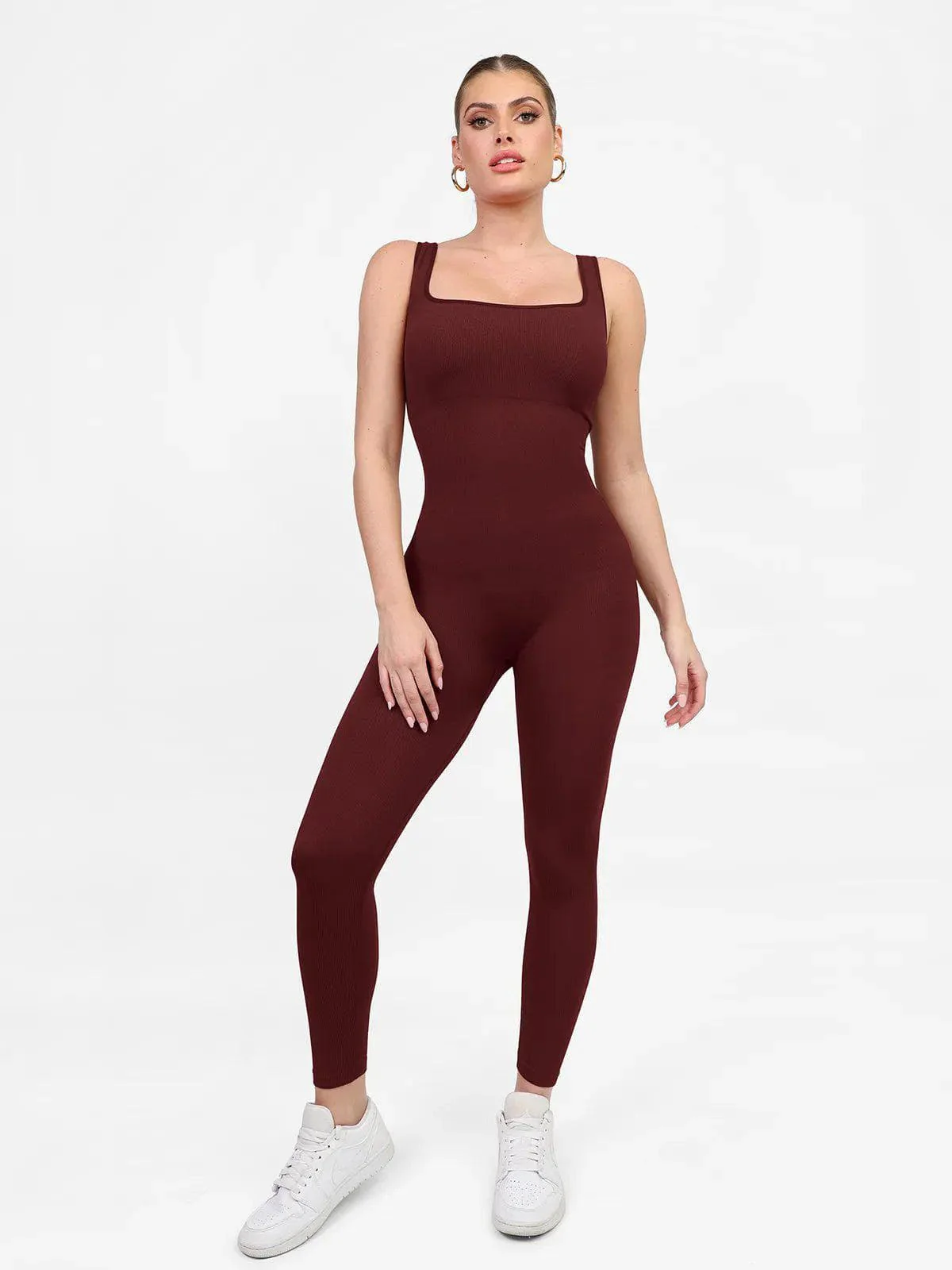 Shapewear Seamless Long Sleeve & Square Neck Sleeveless Jumpsuits - Image 53