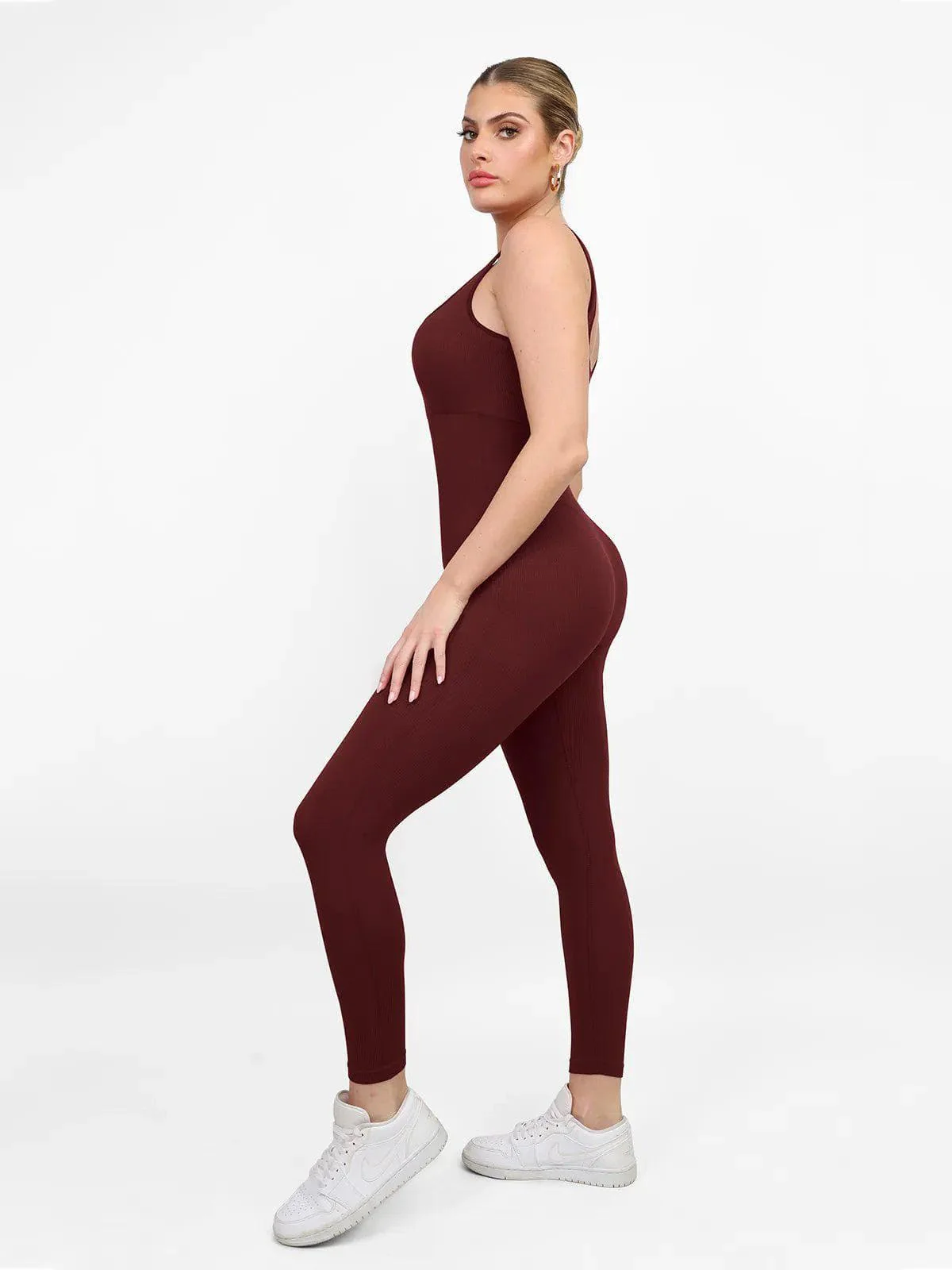 Shapewear Seamless Long Sleeve & Square Neck Sleeveless Jumpsuits - Image 55