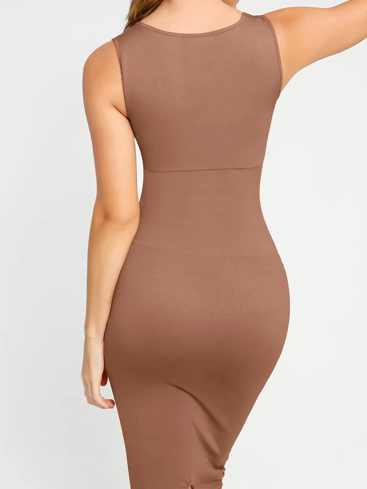 Shapewear Square Neck Sleeveless Slimming Midi Dress - Image 21