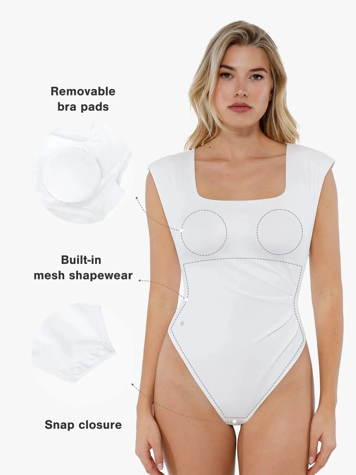 Day To Night Set Tummy Control Bodysuit Built-in Shapewear Pants - Image 13