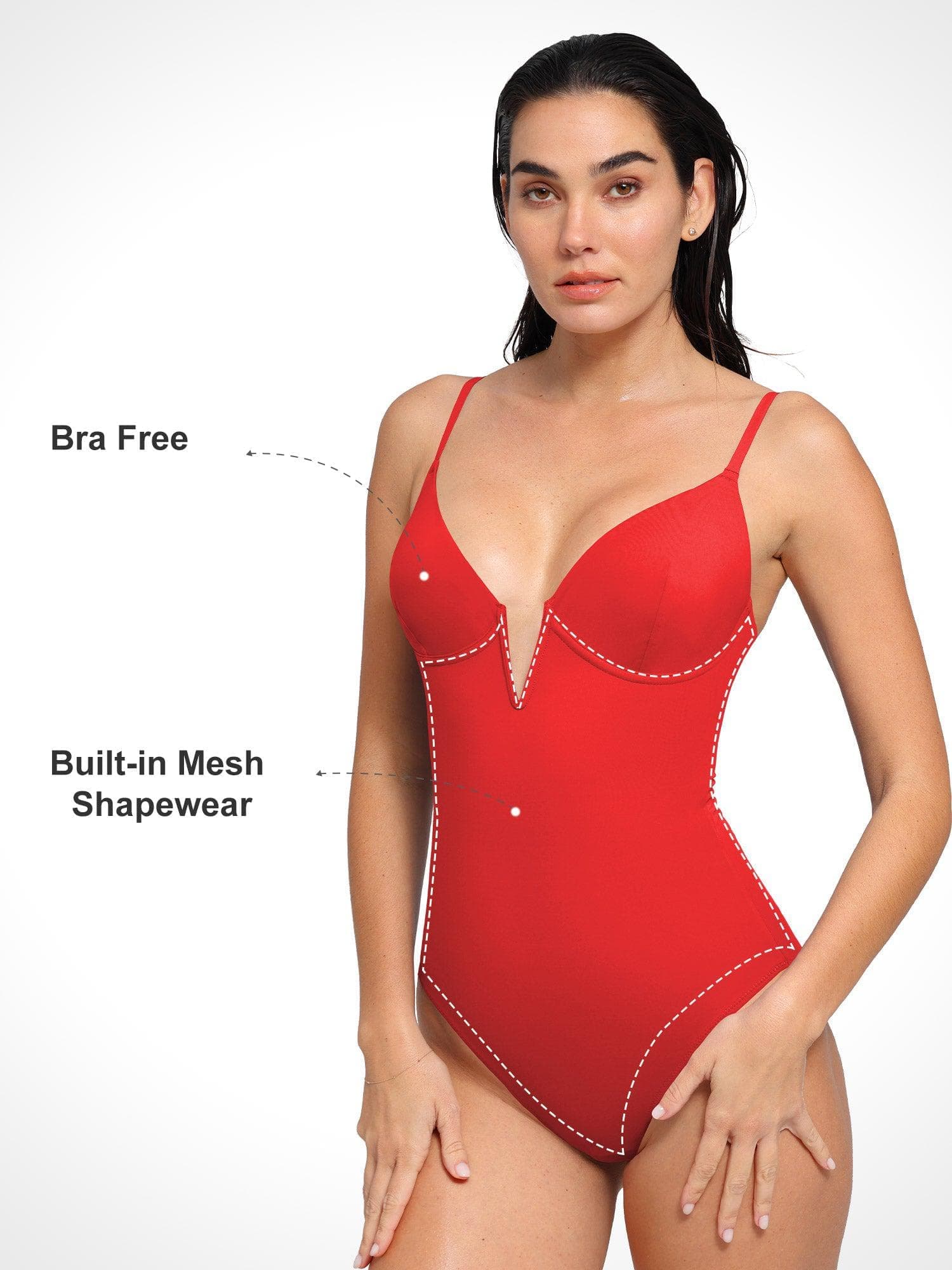 Shapewear Slimming One-Piece Swimsuit Mesh Coverup Set - Image 19