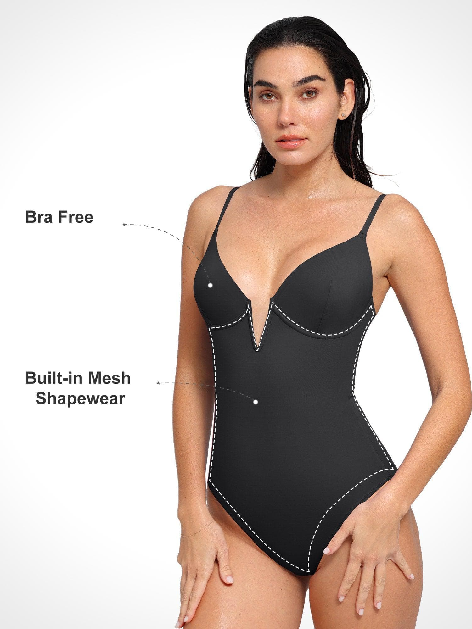 Shapewear Slimming One-Piece Swimsuit Mesh Coverup Set - Image 28