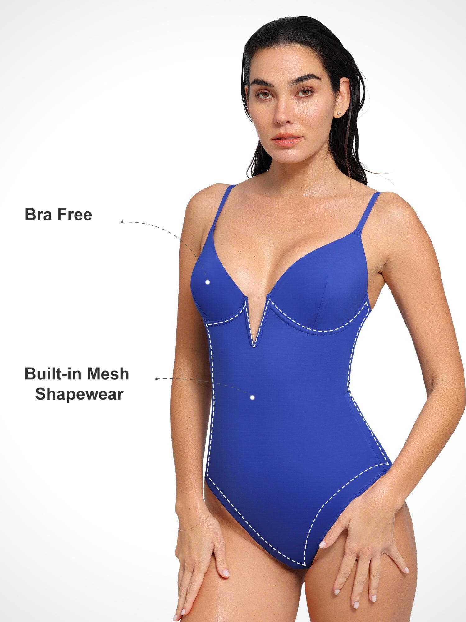 Shapewear Slimming One-Piece Swimsuit Mesh Coverup Set - Image 38
