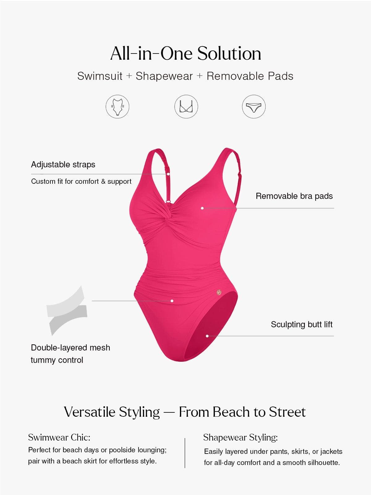 Shapewear Solid Sculpting One-Piece Swimsuit - Image 43