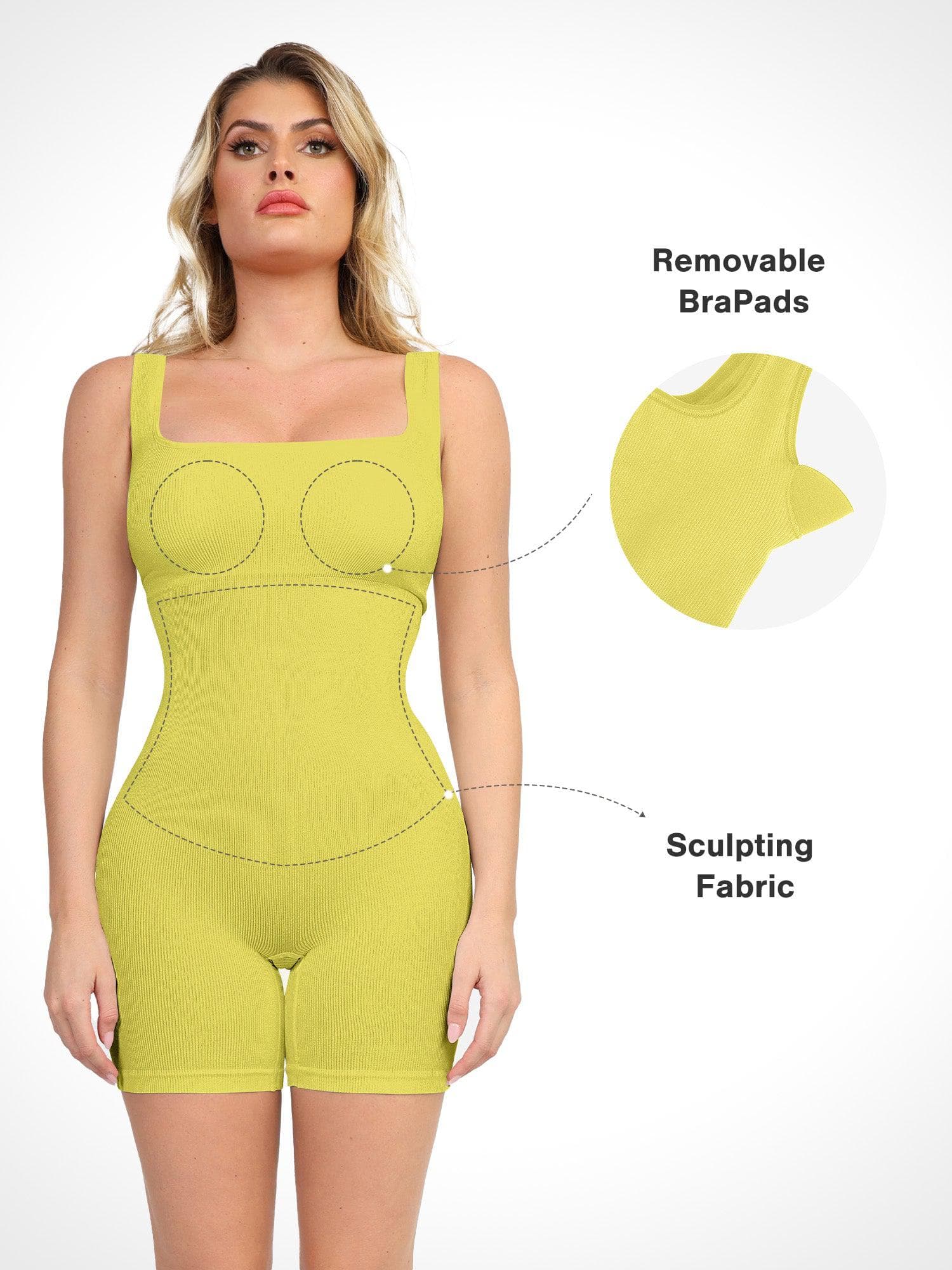 Seamless Square Neck One Piece Sport Romper For Insiders - Image 7