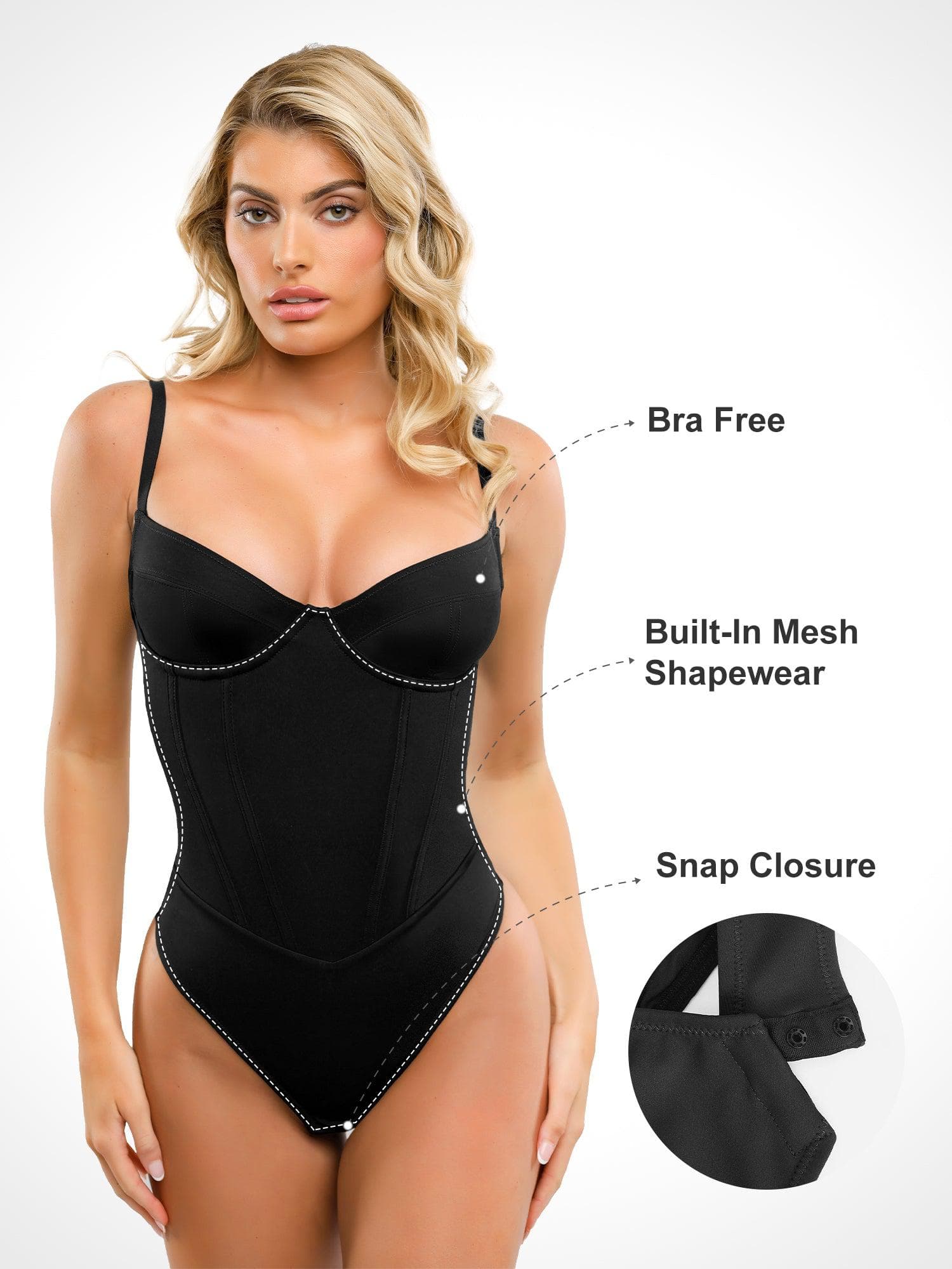 Shapewear Tummy Control Corset Thong Bodysuit For Insiders - Image 7