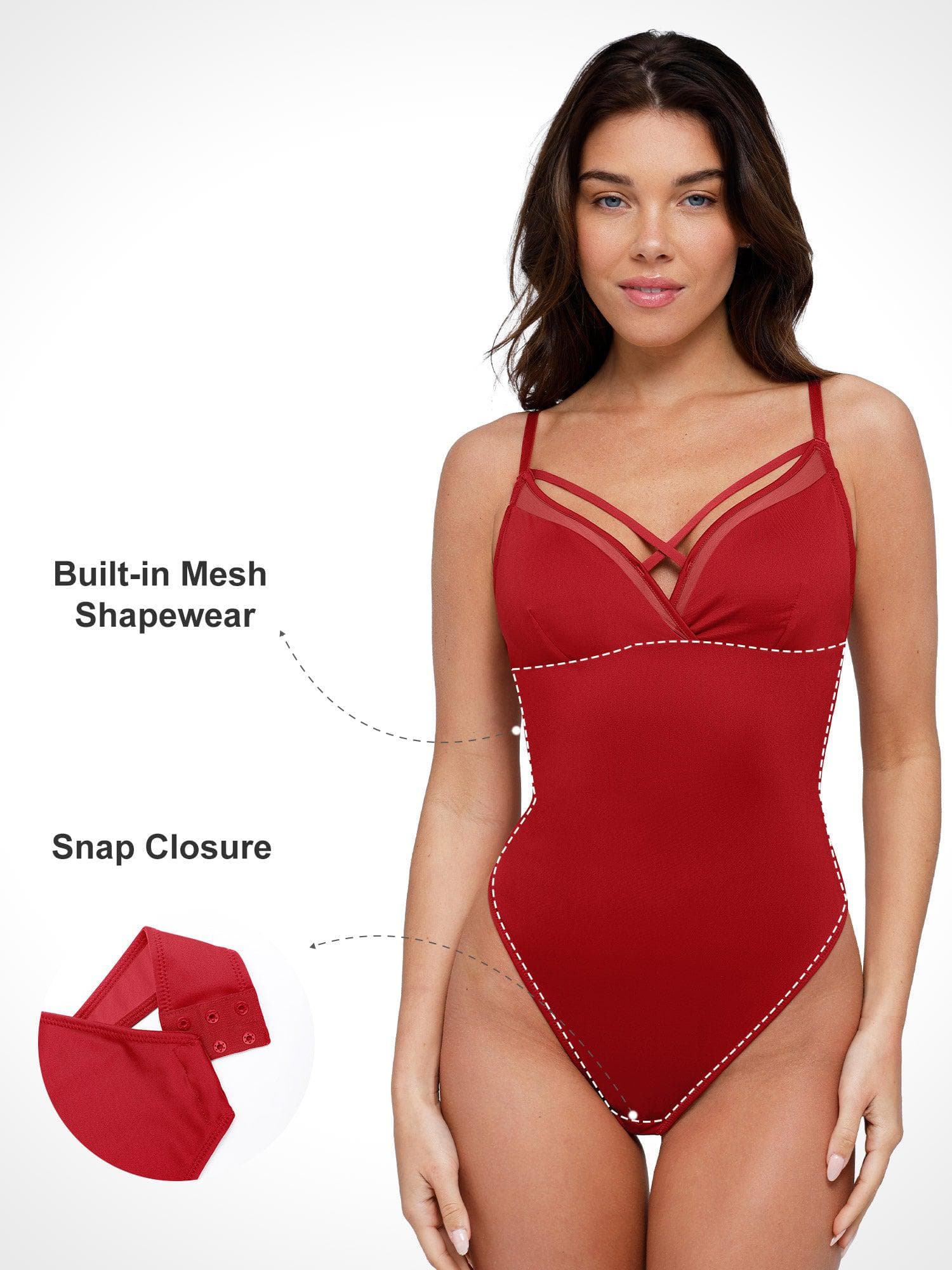 Shapewear Illusion Mesh Slimming Thong Bodysuits - Image 24