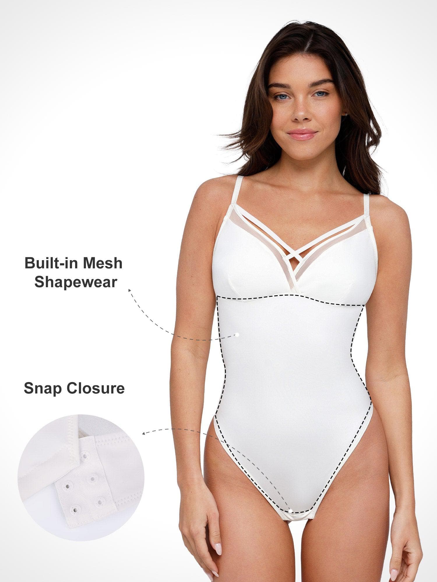 Shapewear Illusion Mesh Slimming Thong Bodysuits - Image 29