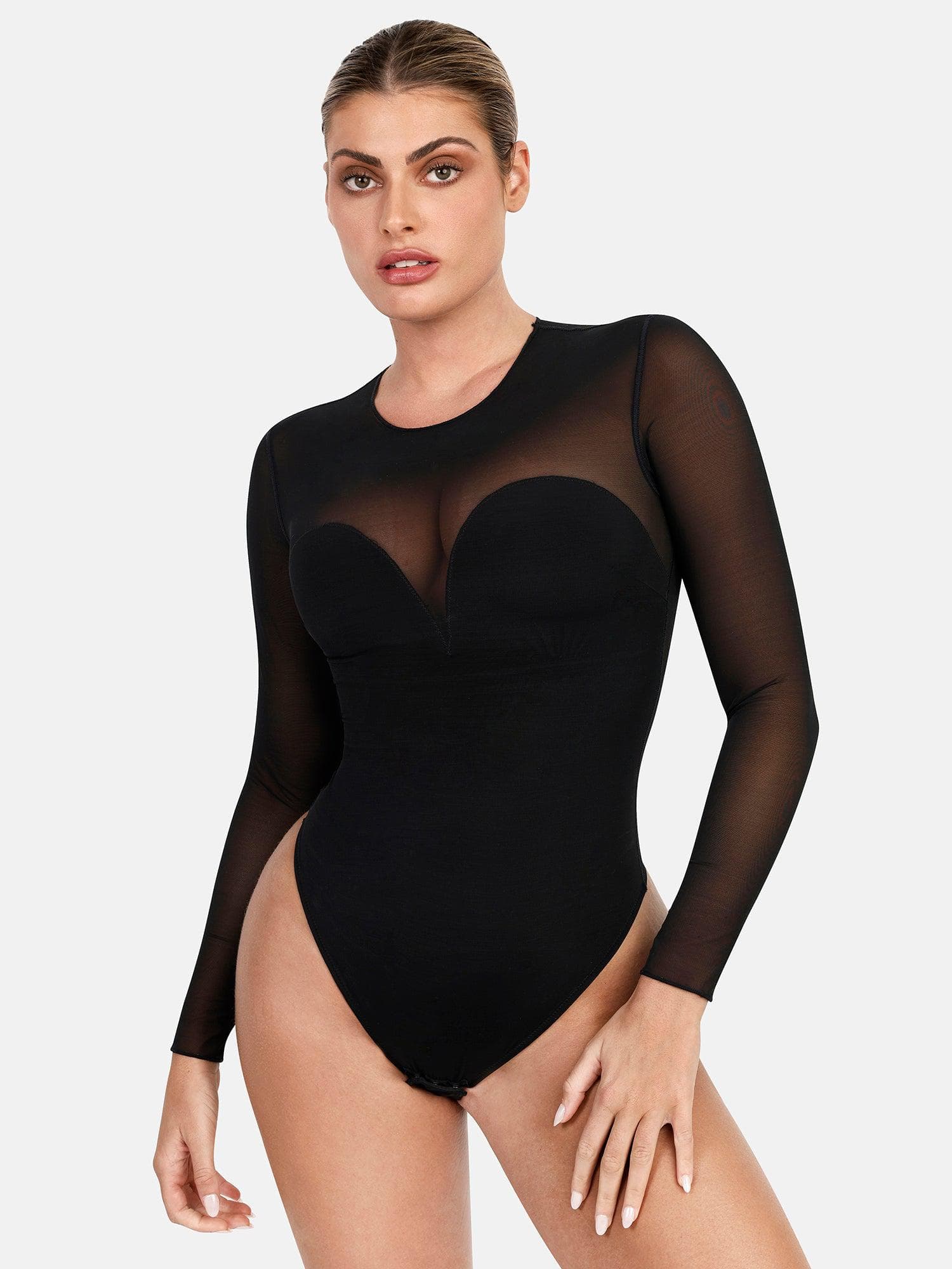 Shapewear Illusion Mesh Slimming Thong Bodysuits - Image 33