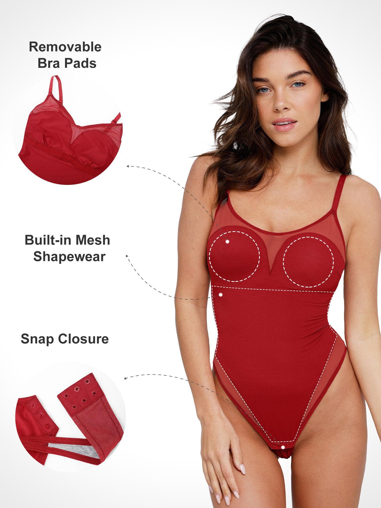 Shapewear Illusion Mesh Slimming Thong Bodysuits - Image 7