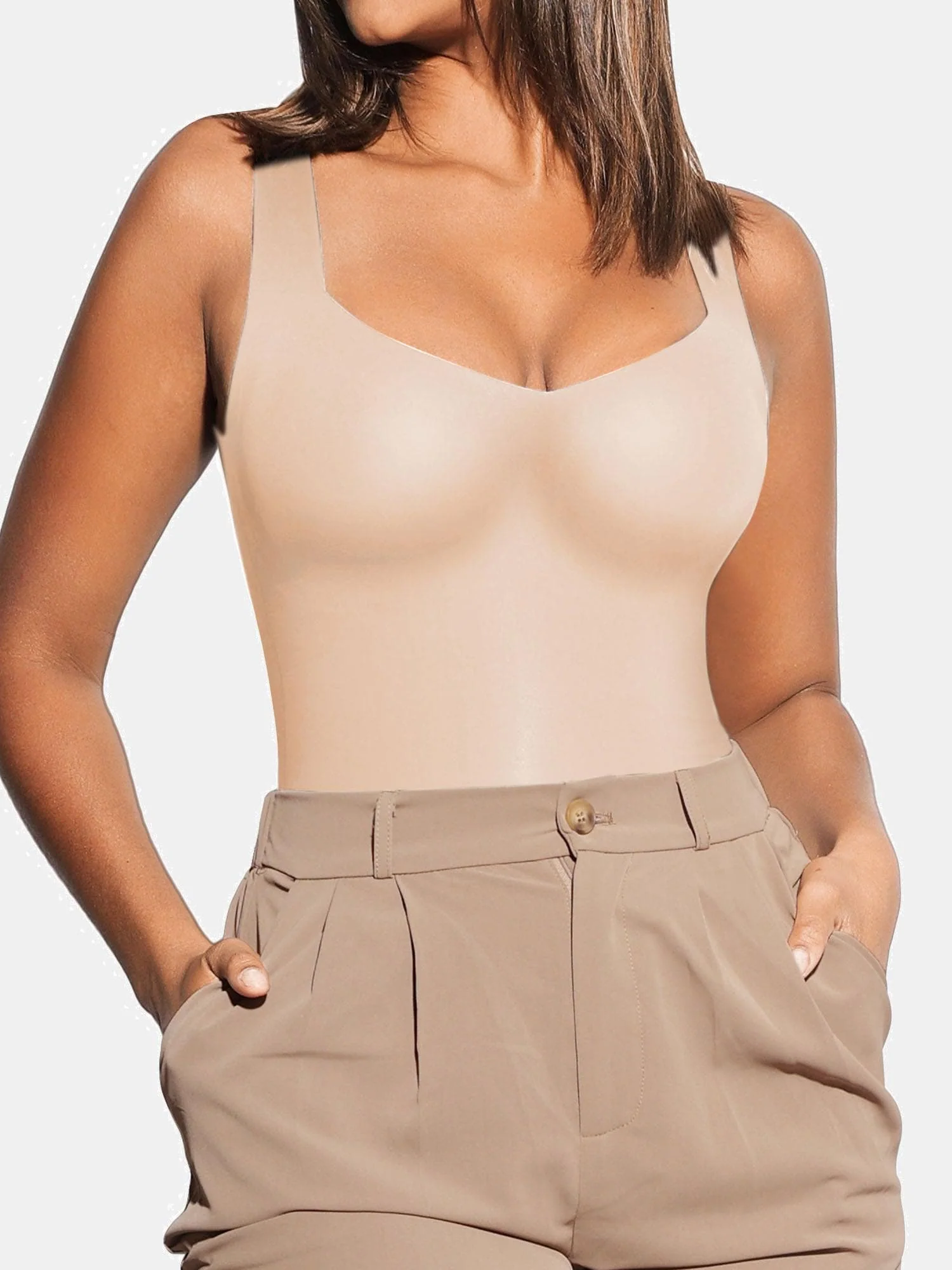 Smoothing Shapewear Scoopneck Tank Bodysuit - Image 5