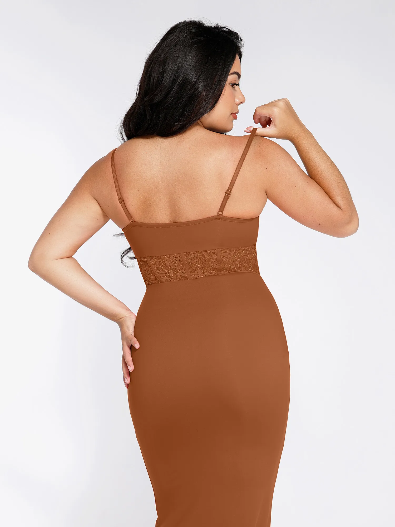 Shapewear Lace Inset Sculpting Mermaid Maxi Slip Dress - Image 26