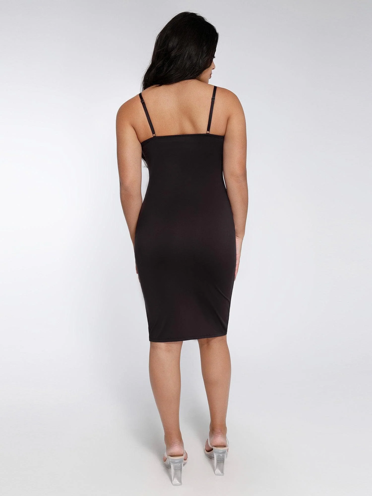 Shapewear Mesh Corset Panel Built-In Sculpting Midi Dress - Image 19