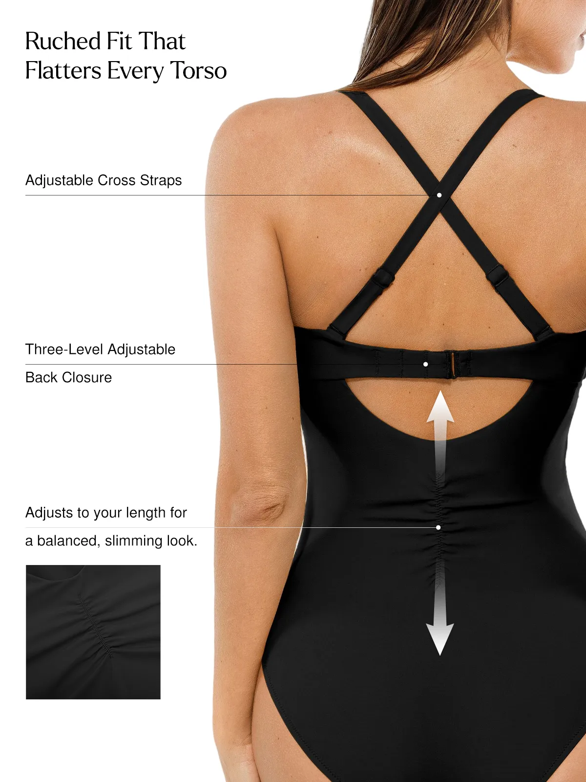 Twist & Shirred Sculpting One-Piece with Removable Straps - Image 19