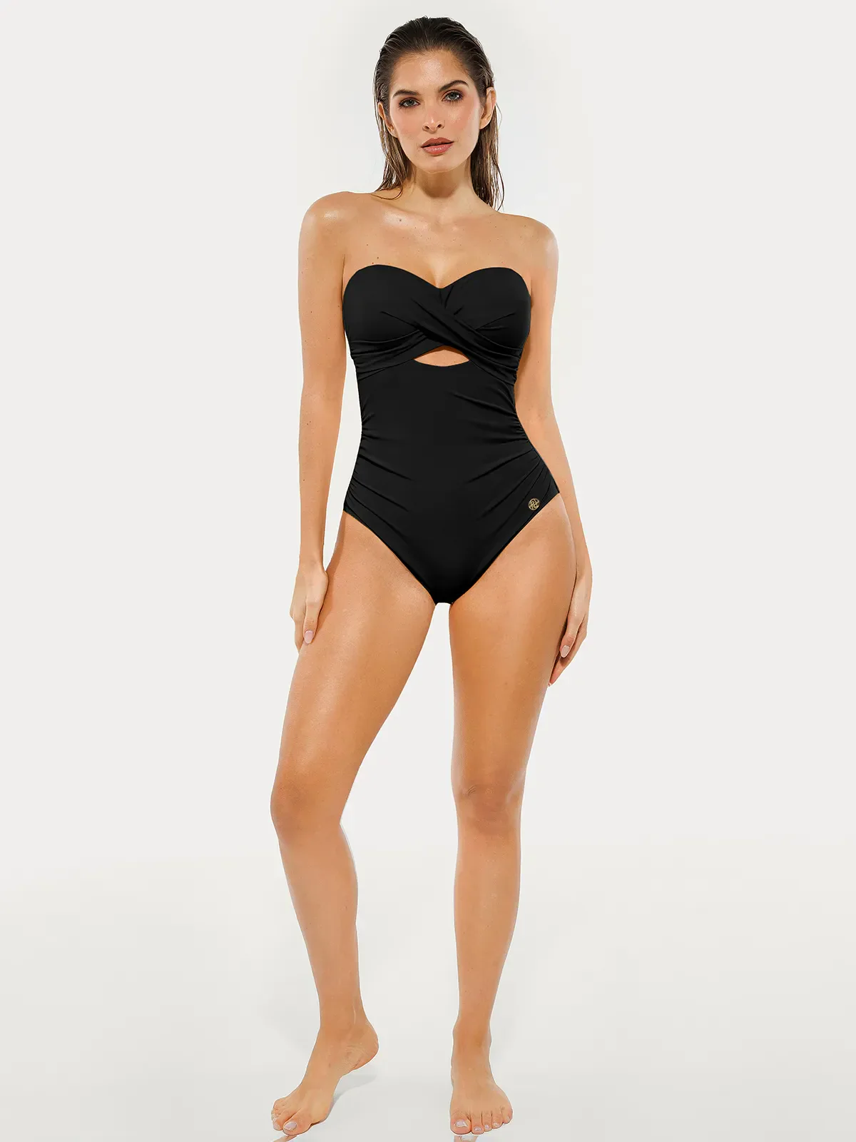 Twist & Shirred Sculpting One-Piece with Removable Straps - Image 25