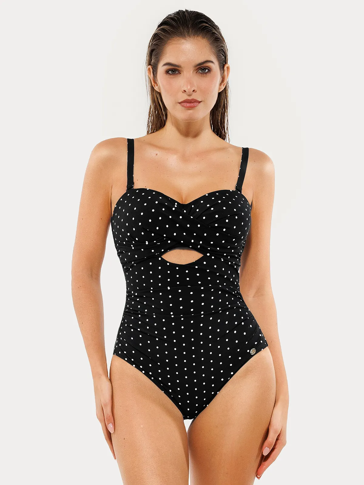 Twist & Shirred Sculpting One-Piece with Removable Straps - Image 3