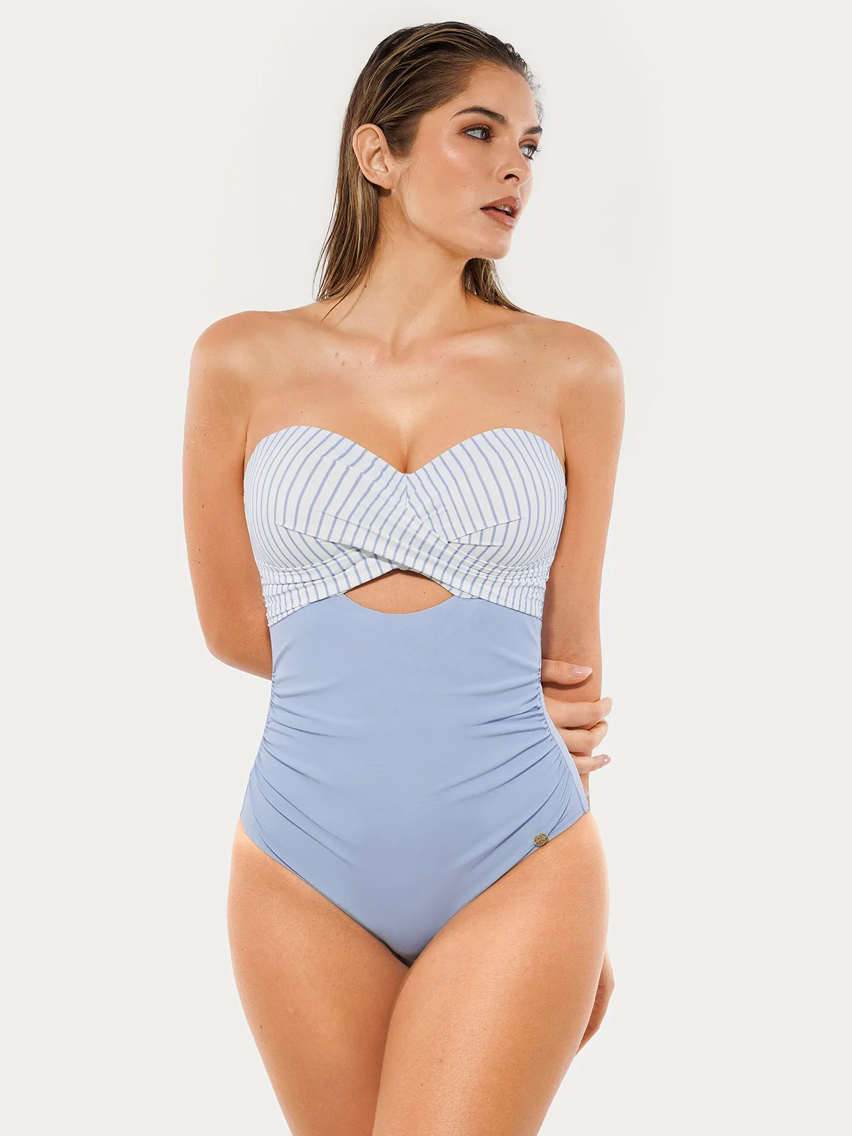 Twist & Shirred Sculpting One-Piece with Removable Straps - Image 33
