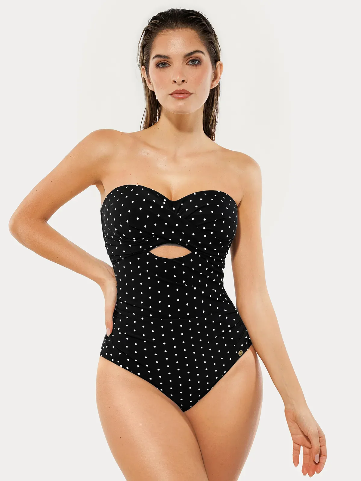 Twist & Shirred Sculpting One-Piece with Removable Straps - Image 4