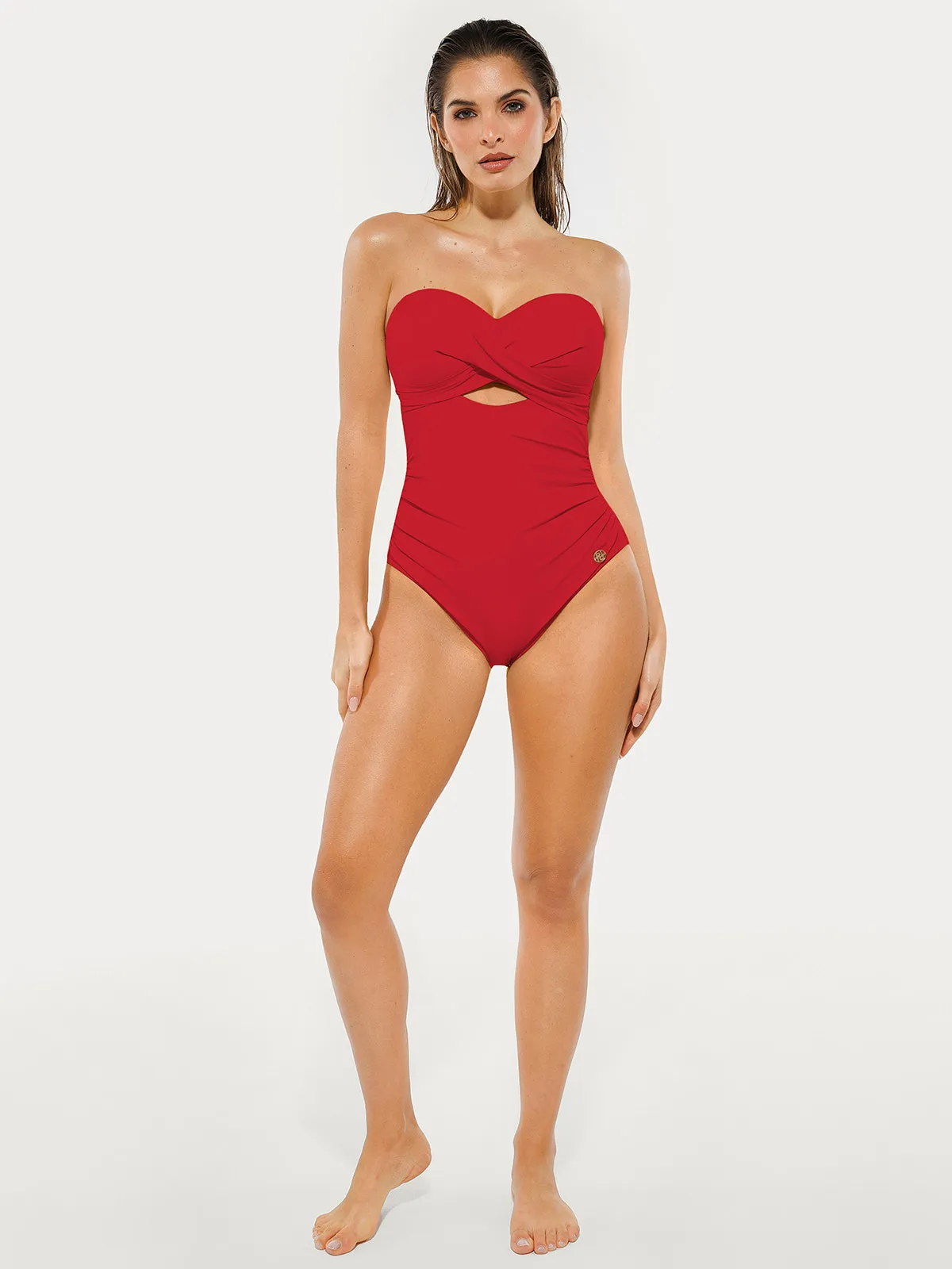 Twist & Shirred Sculpting One-Piece with Removable Straps - Image 49