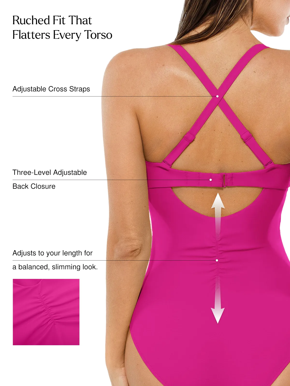 Twist & Shirred Sculpting One-Piece with Removable Straps - Image 53