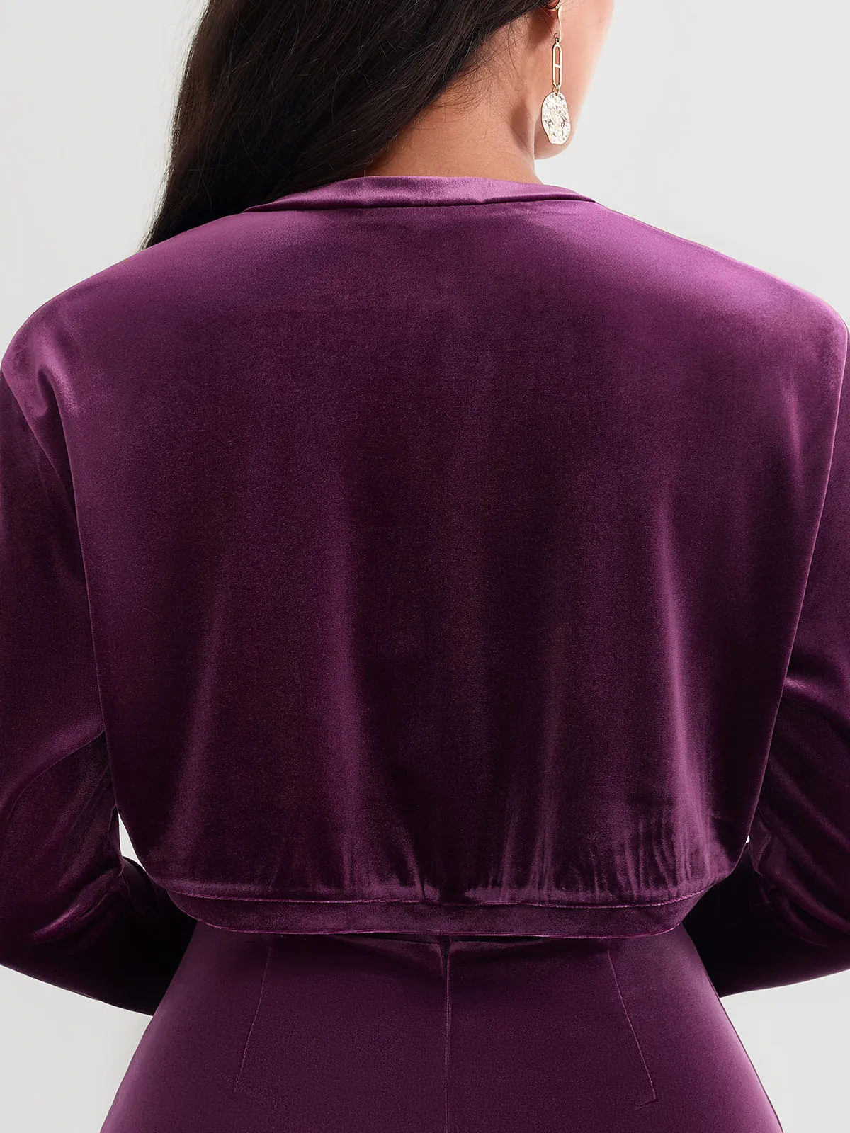 Velvet Long-Sleeve Shrug Bolero - Image 22