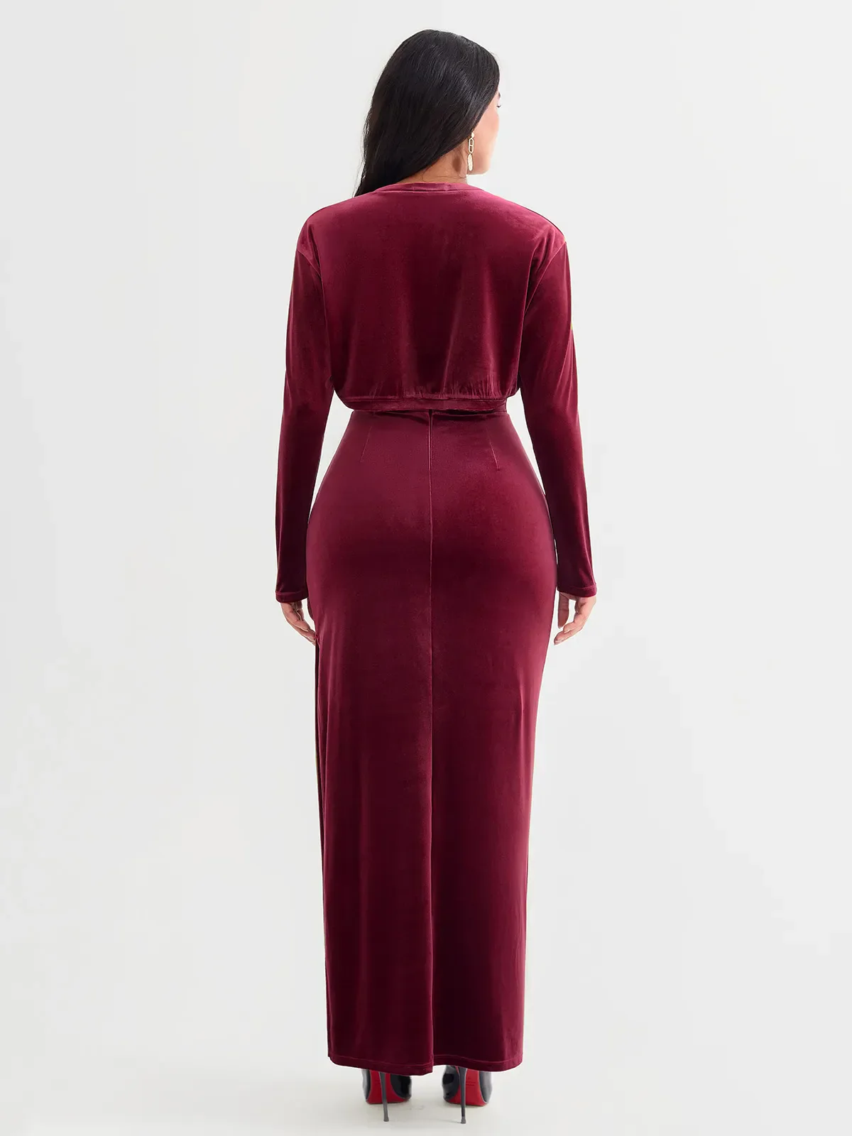 Velvet Long-Sleeve Shrug Bolero - Image 26
