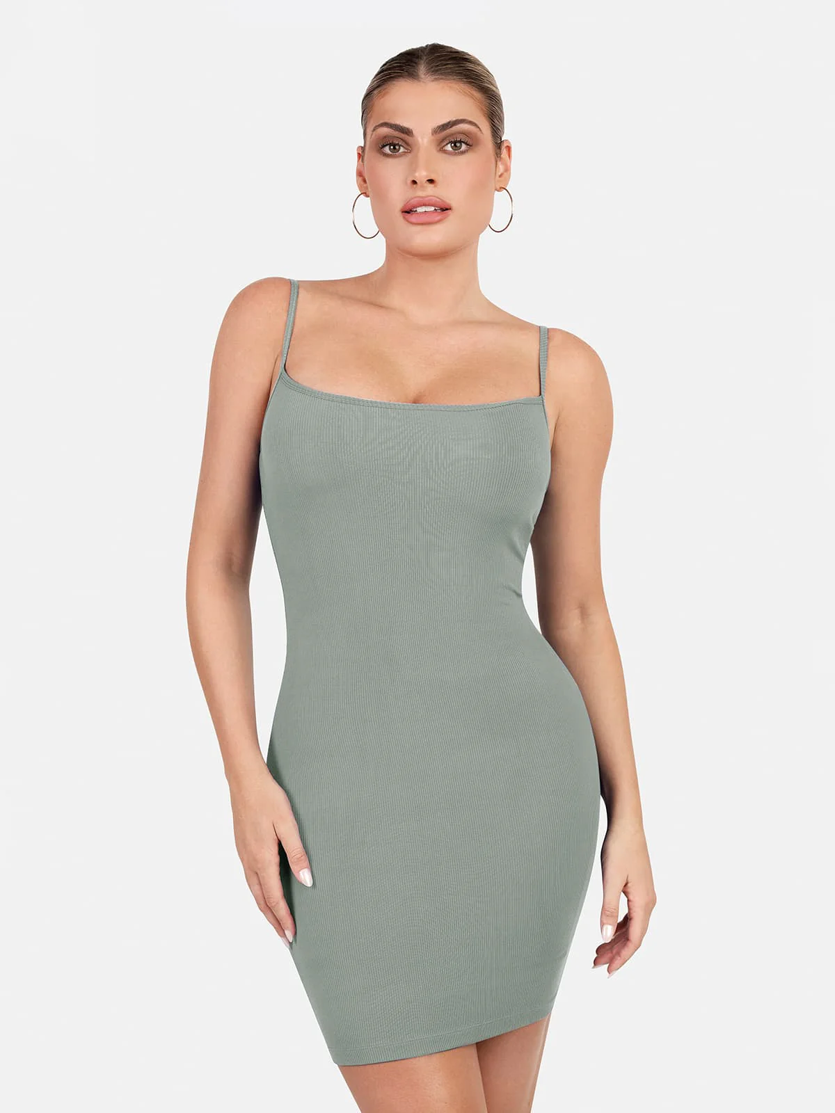 Shapewear Solid Modal Butt Lift Mini Slip Dress - Image 31