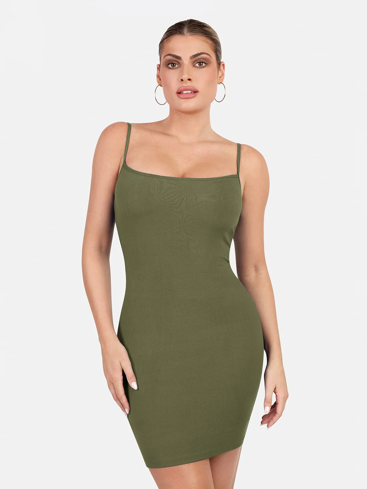 Shapewear Solid Modal Butt Lift Mini Slip Dress - Image 37