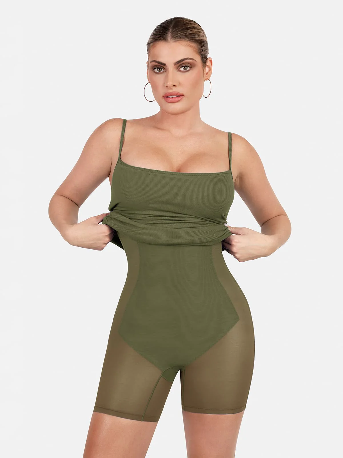 Shapewear Solid Modal Butt Lift Mini Slip Dress - Image 38