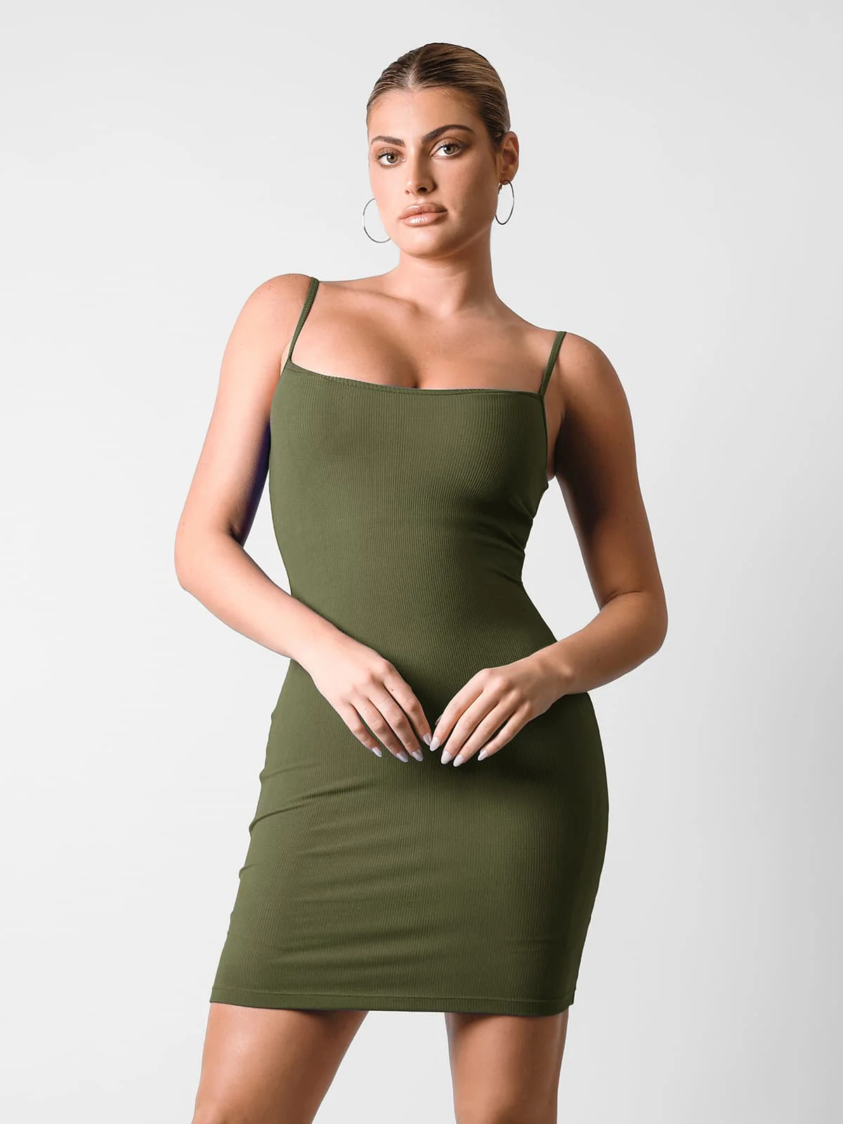Shapewear Solid Modal Butt Lift Mini Slip Dress - Image 41
