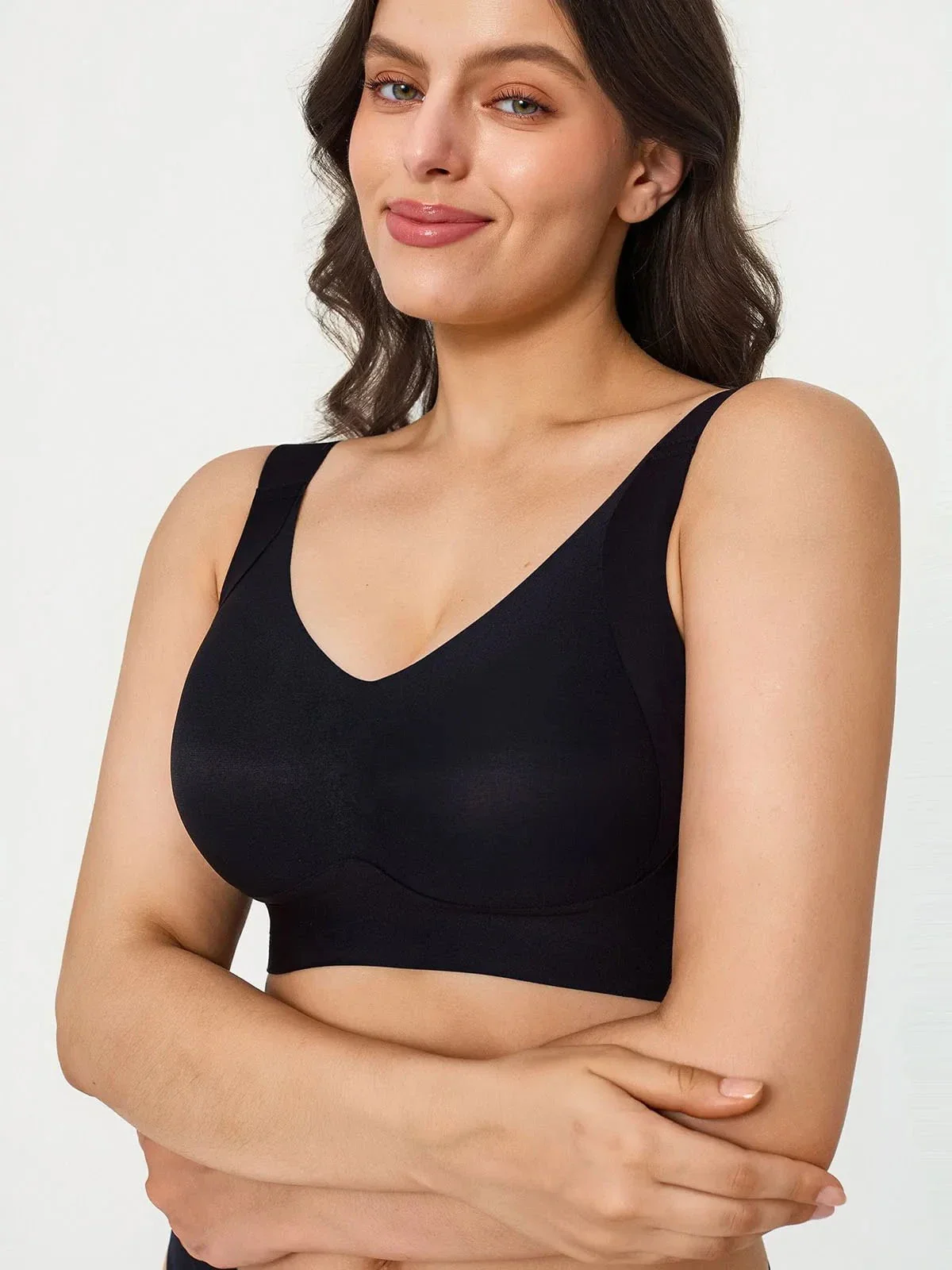 Wireless Wide Strap Everyday Supportive Push Up Comfort Bra - Image 11