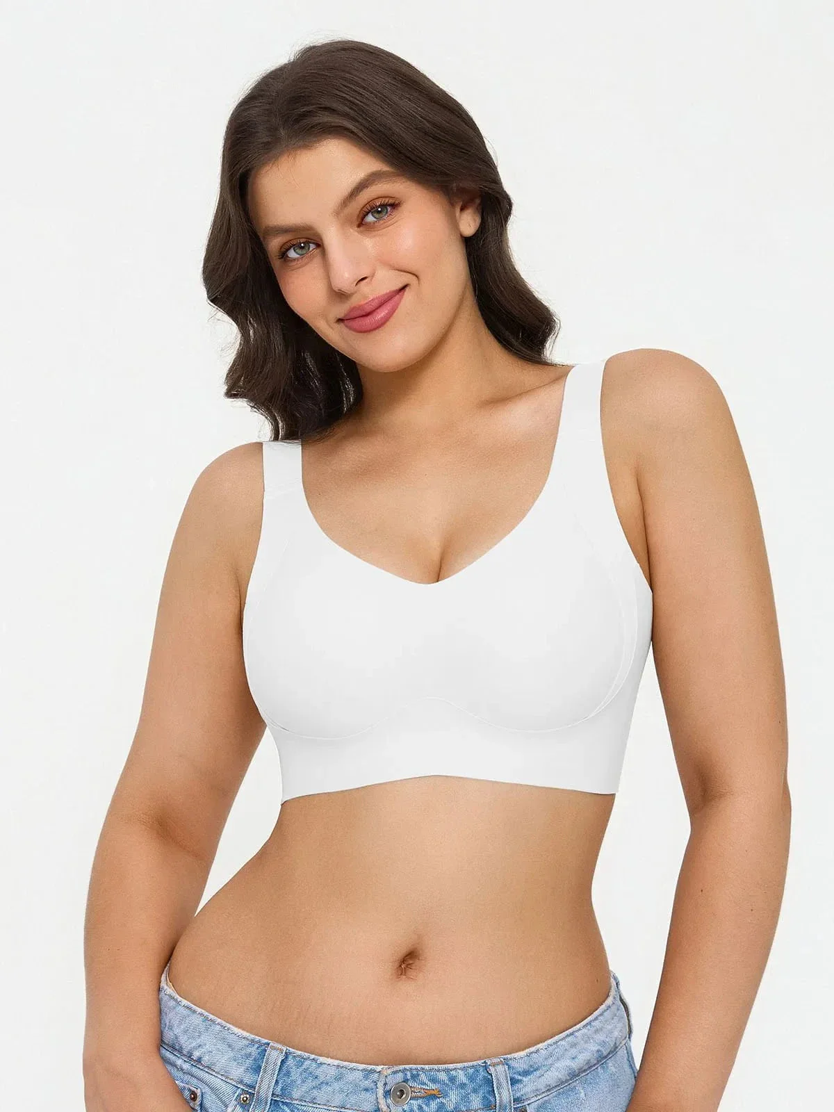 Wireless Wide Strap Everyday Supportive Push Up Comfort Bra - Image 12