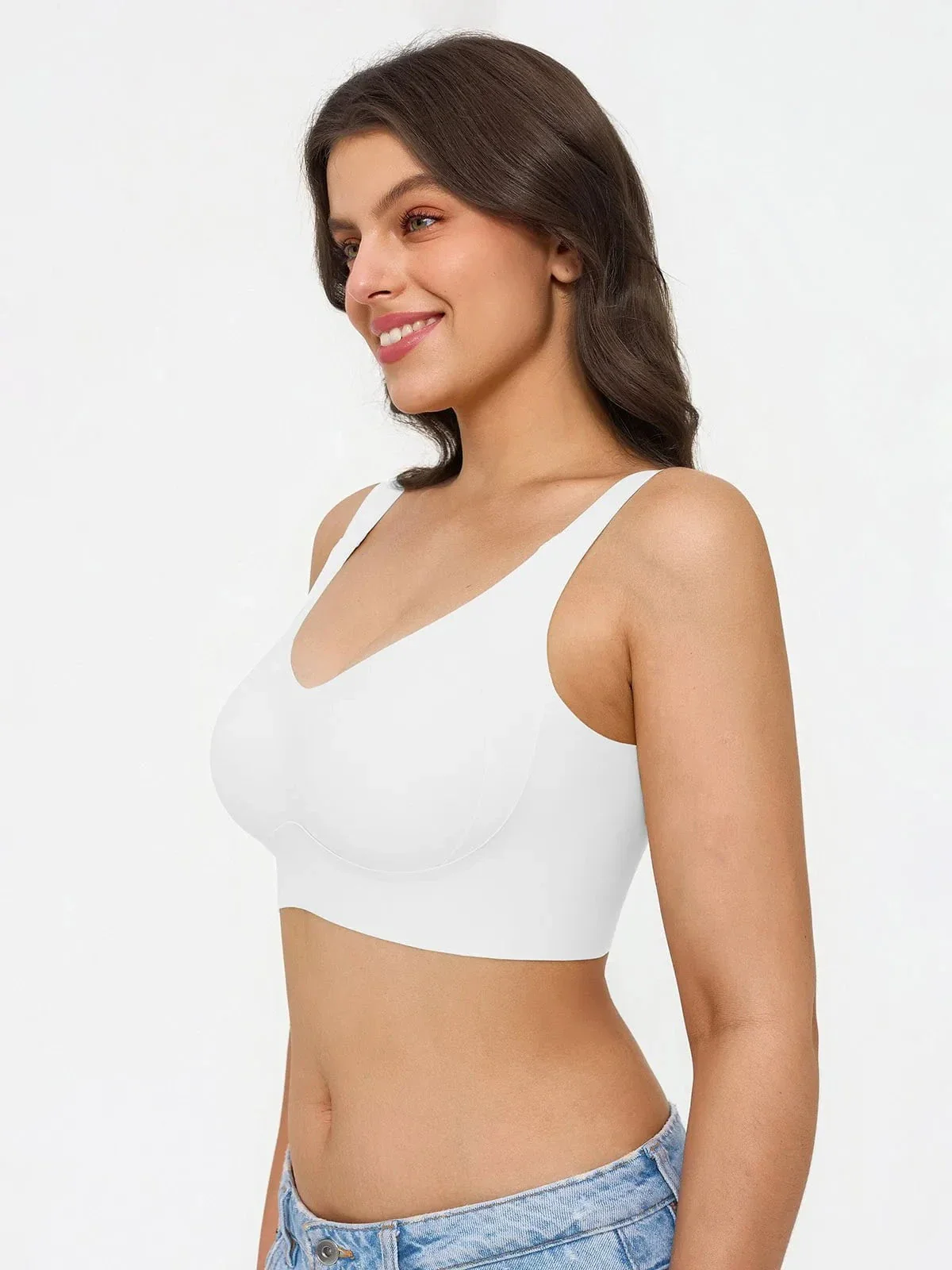 Wireless Wide Strap Everyday Supportive Push Up Comfort Bra - Image 13
