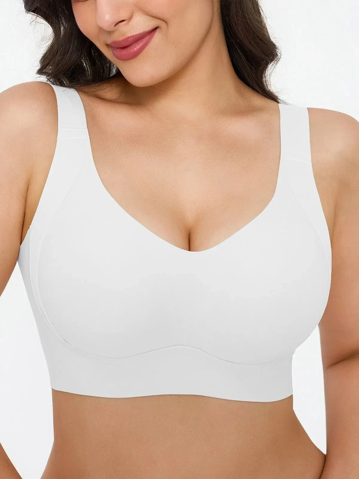 Wireless Wide Strap Everyday Supportive Push Up Comfort Bra - Image 15