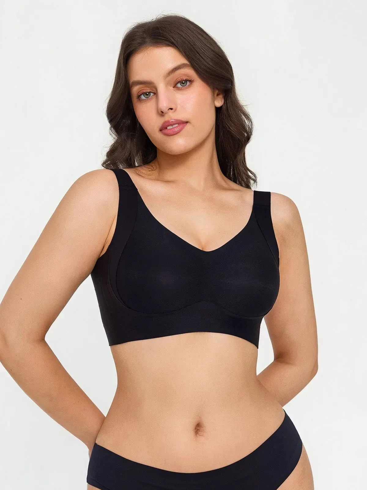 Wireless Wide Strap Everyday Supportive Push Up Comfort Bra - Image 7