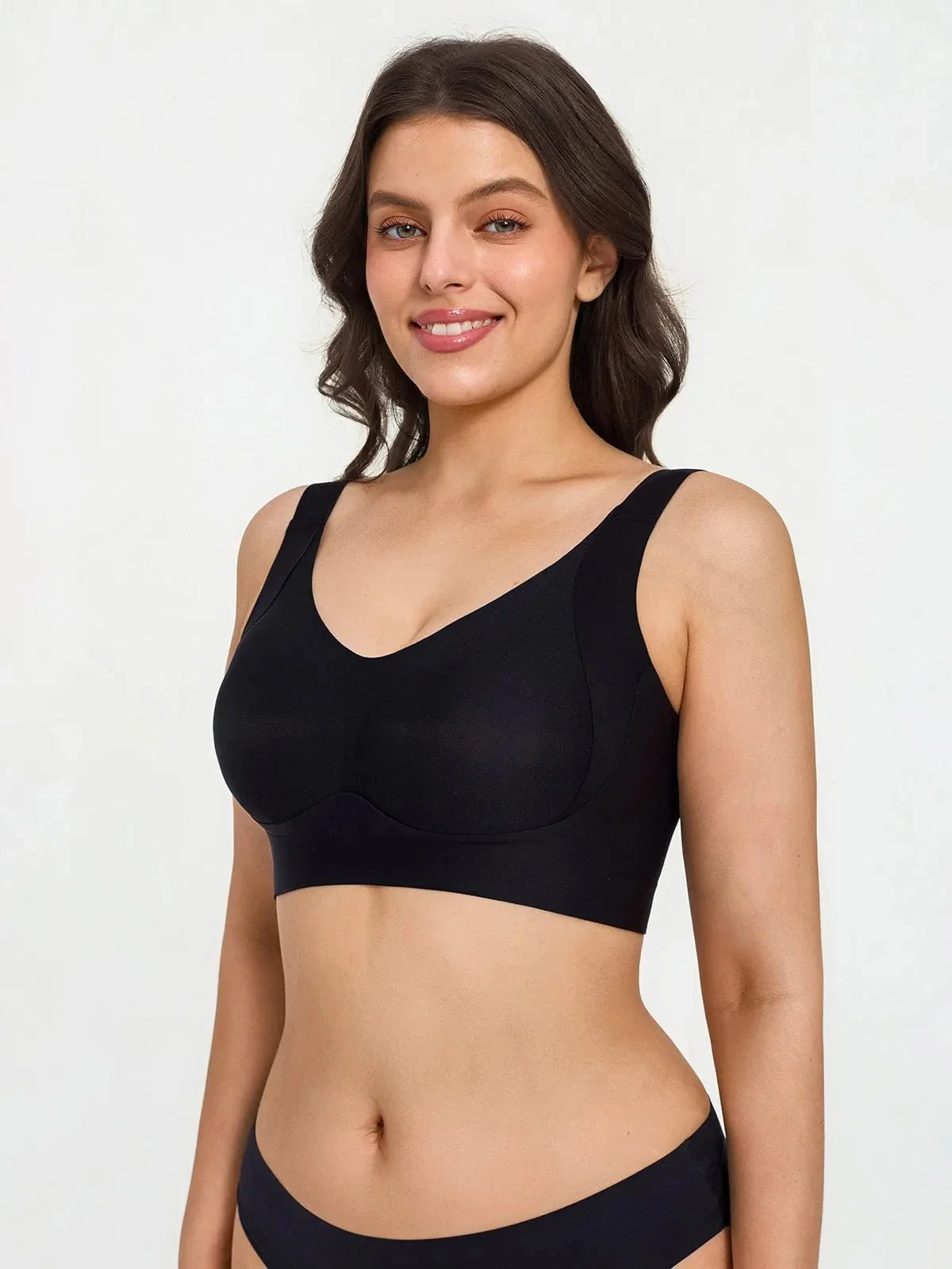 Wireless Wide Strap Everyday Supportive Push Up Comfort Bra - Image 8