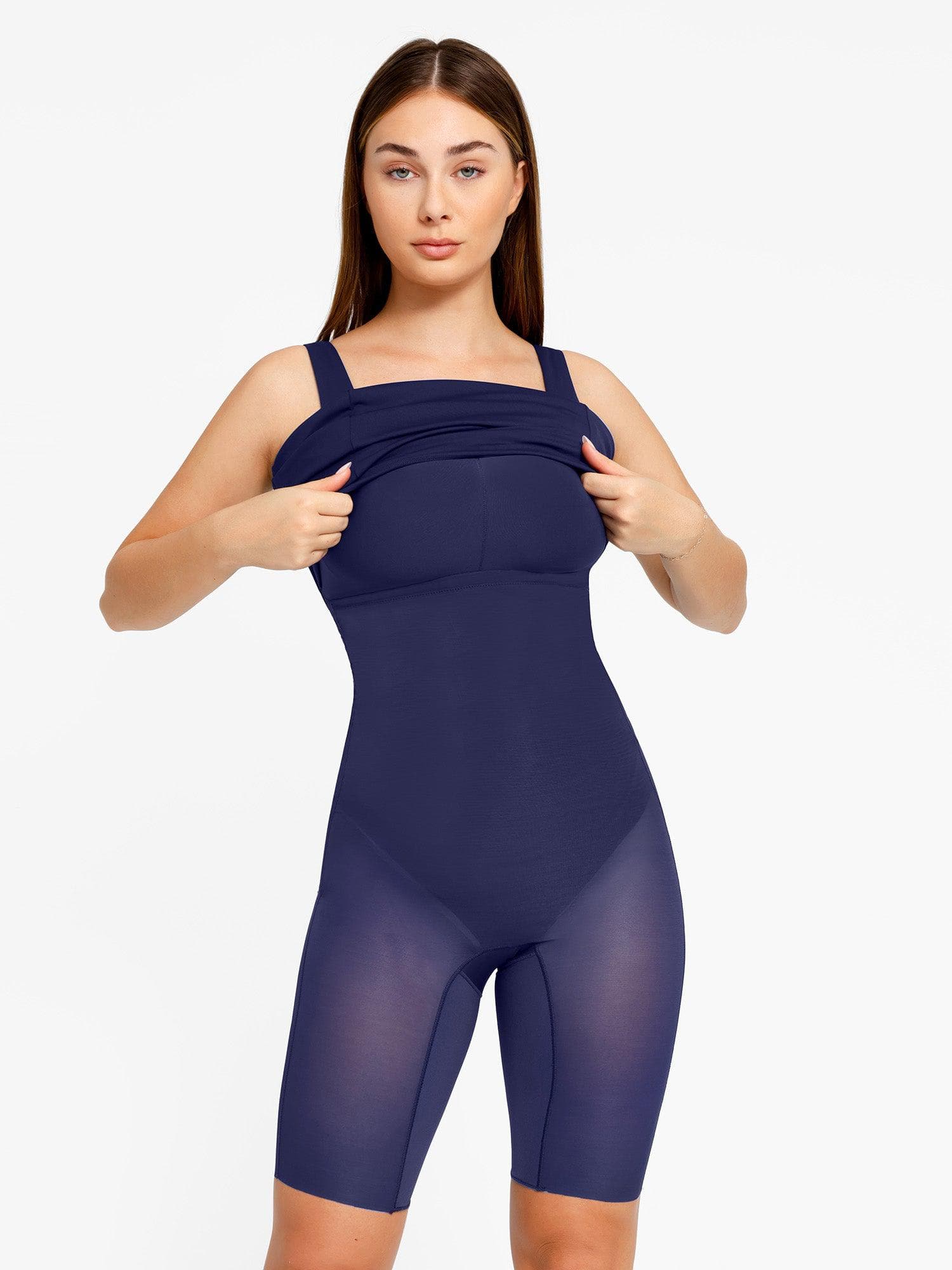 Shapewear Sleeveless Square Neck Sculpting Midi Work Dress - Image 7
