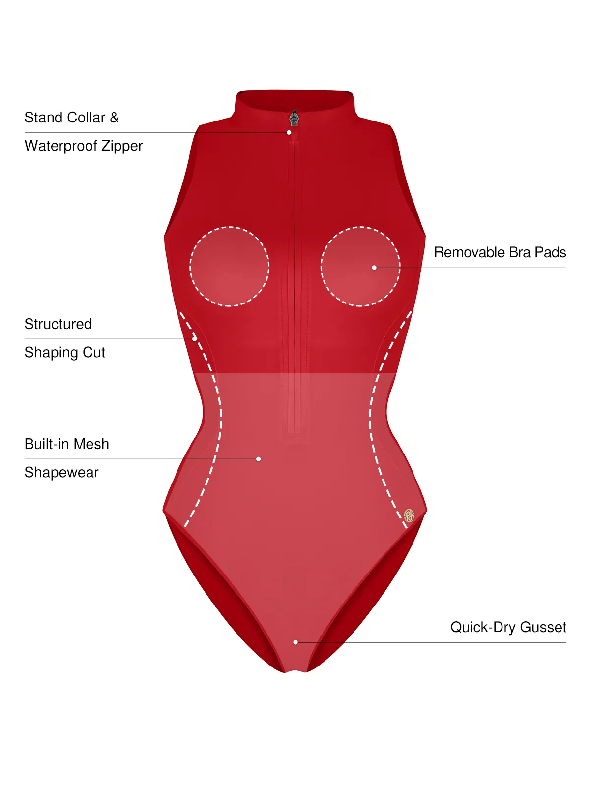 Zip-Front Waist Shaping Swimsuit - Image 25